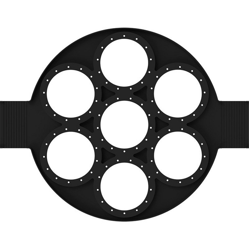 Kelių formų silikoninė blynų kepimo mašina, 7 skylės Nelipnios kepimo formos žiedas keptų kiaušinių formos, skirtos šeimai gaminti Virtuvės reikmenys