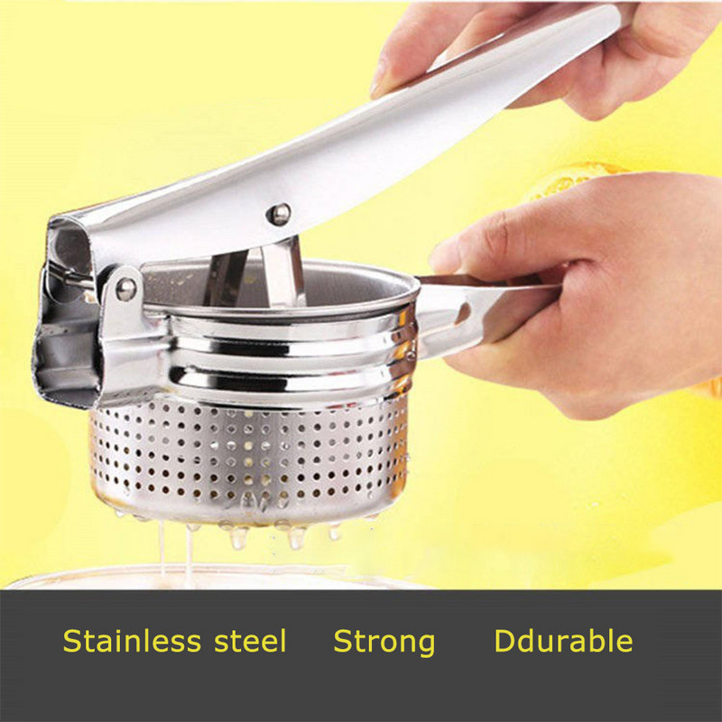 Accesorii de bucătărie Mașină de zdrobire de cartofi din oțel inoxidabil Presă de legume Storcător de storcator Unelte de gătit de uz casnic Robot de bucătărie manual