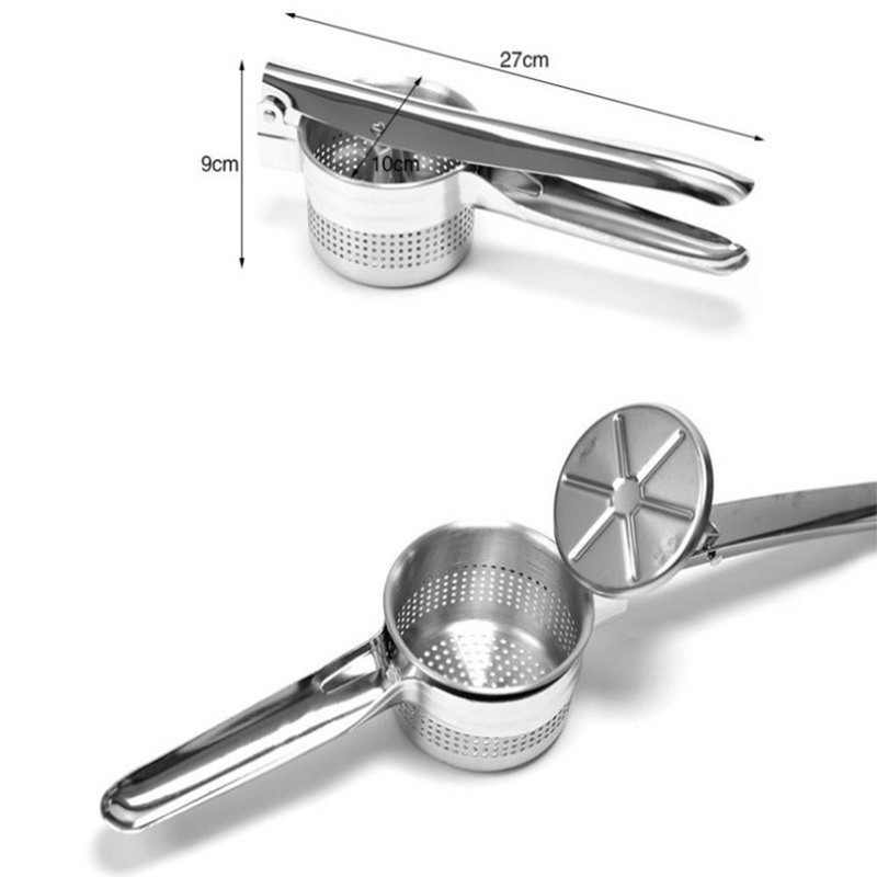 Accesorii de bucătărie Mașină de zdrobire de cartofi din oțel inoxidabil Presă de legume Storcător de storcator Unelte de gătit de uz casnic Robot de bucătărie manual