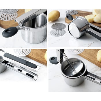 Potato Masher Ricer Press Πουρέ πατάτας από ανοξείδωτο χάλυβα Θρυμματισμός πατάτας πουρέ φρούτων λαχανικών αποχυμωτής Εργαλείο παρασκευής