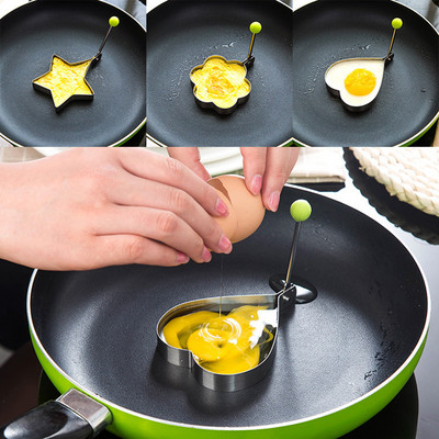 5 στυλ από ανοξείδωτο ατσάλι τηγανητό αυγό τηγανίτας σχήματος ομελέτας φόρμα για τηγάνισμα αυγών Εργαλεία μαγειρέματος Αξεσουάρ κουζίνας Δαχτυλίδια gadget