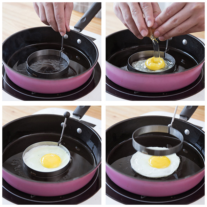 5 stiliaus nerūdijančio plieno keptų kiaušinių blynų formuotojas Omletas Formos kepimo kiaušinių kepimo įrankiai Virtuvės priedai Įtaisų žiedai