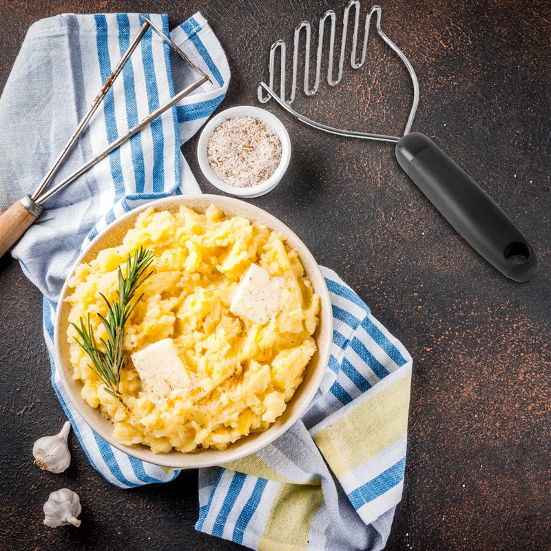 2 buc. Presă din oțel inoxidabil pentru piure de cartofi Gadget de bucătărie Instrument de gătit piure de cartofi Presiune ondulată Accesorii de bucătărie