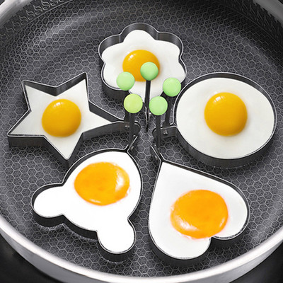 Από ανοξείδωτο ατσάλι Τηγανητό αβγό διαμορφωτή ομελέτας Φόρμα για Τηγάνισμα Χαριτωμένο σχήμα αυγών Εργαλεία μαγειρέματος Αξεσουάρ κουζίνας Gadgets