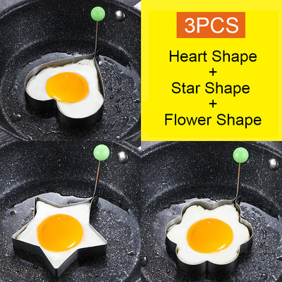 Nerūdijančio plieno keptų kiaušinių blynų formuotojas omletas formelių kepimas mielos formos kiaušinių virimo įrankiai virtuvės priedai dalykėliai