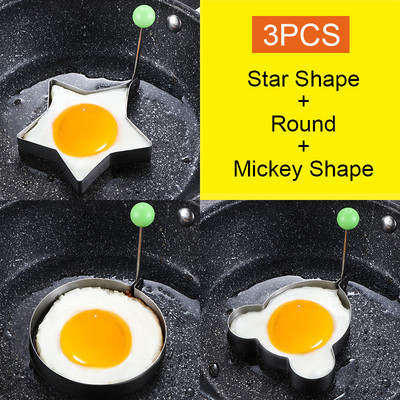 Nerūdijančio plieno keptų kiaušinių blynų formuotojas omletas formelių kepimas mielos formos kiaušinių virimo įrankiai virtuvės priedai dalykėliai