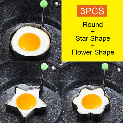 Nerūdijančio plieno keptų kiaušinių blynų formuotojas omletas formelių kepimas mielos formos kiaušinių virimo įrankiai virtuvės priedai dalykėliai