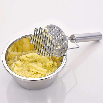 Тласкач за картофи от неръждаема стомана с дръжка за кремообразно картофено пюре Зеленчуци Плодове Разнообразие от храни Кухненски инструменти