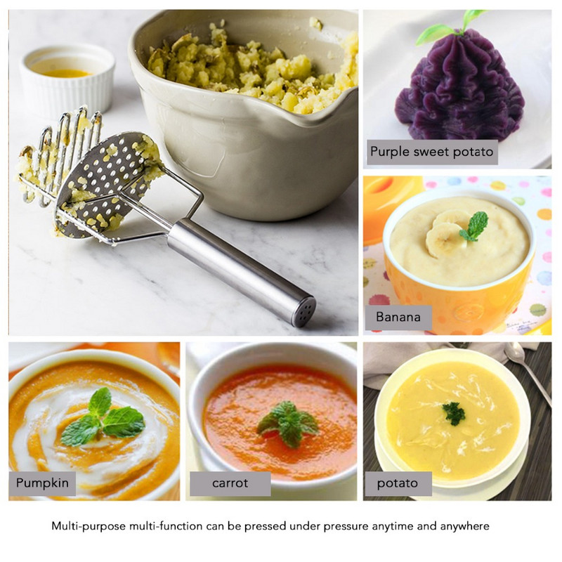 Burgonyanyomó burgonyanyomó Kézi préstörő Burgonyapüré rozsdamentes acél iszappüré Konyhai eszközök Eszközök Babaélelmiszer