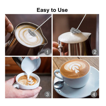 Milk Frother Handheld Coffee Frother Electric Whisk, USB Rechargeable Foam Maker Bubbler Egg Beater for Hot Chocolate