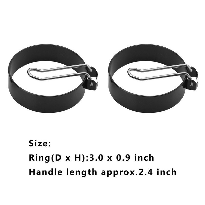 2бр. Кръгли пръстени за палачинки Форми за яйца от неръждаема стомана Незалепващи инструменти за пържени яйца Омлети Яйца Кухненски примки Форми Кухненски инструменти