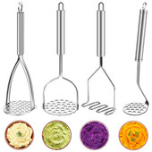 Presă de usturoi din oțel inoxidabil pentru piure de cartofi 4 buc. Presă de usturoi pentru piure de mâncare pentru bebeluși Gadget de bucătărie pentru piure de cartofi, gem de legume