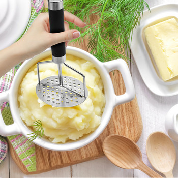 Gadget κουζίνας από ανοξείδωτο ατσάλι σχεδίασης διπλής πρέσας εργαλείο μαγειρικής πιεστηρίου πατάτας πουρές πατάτας Αξεσουάρ κουζίνας