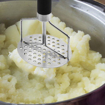 Кухненска джаджа от неръждаема стомана с двойно пресоване Преса за преса за картофи Инструмент за готвене Картофено пюре Кухненски аксесоари
