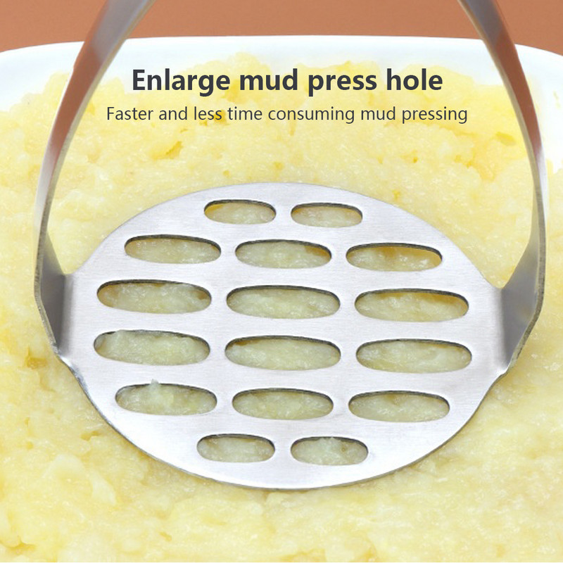 Mașină de zdrobire de cartofi, din oțel inoxidabil, mâner anti-alunecare, zdrobitor de legume, fasole, mâncare pentru copii, piure de cartofi, împingător de piure