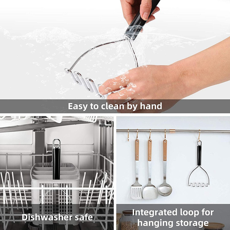 Nerūdijančio plieno bulvių grūstuvas, bulvių košės grūstuvas, geriausias pupelių, avokado trintuvo įrankis