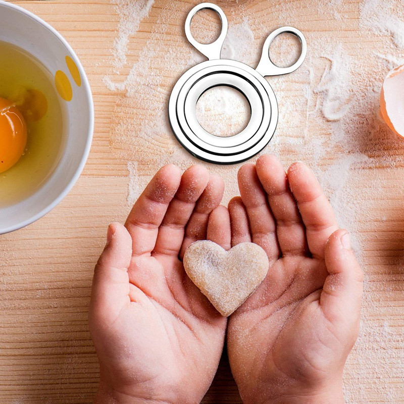 HOT-2 tükki munade lõikuri roostevabast terasest keedumuna lõikurist munakoorte purustaja kääride avaja köögitööriistade jaoks