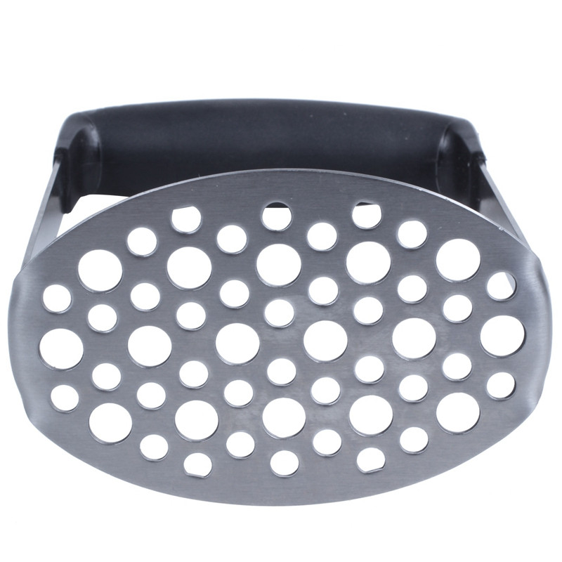 Gnječilica za krumpir od nehrđajućeg čelika NHBR sa širokom i ergonomskom vodoravnom ručkom Fina rešetkasta ploča za gnječenje za glatki pire