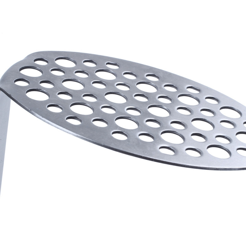 Gnječilica za krumpir od nehrđajućeg čelika NHBR sa širokom i ergonomskom vodoravnom ručkom Fina rešetkasta ploča za gnječenje za glatki pire