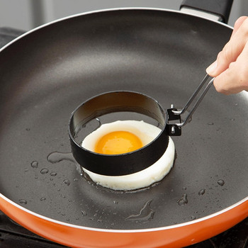 4 PC Оформител за пържени яйца от неръждаема стомана Незалепваща машина за омлетни палачинки Форма за пържени яйца Кухненски инструмент Аксесоари