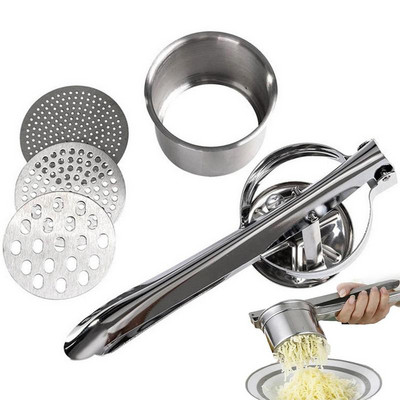 Potato Ricer от неръждаема стомана Potato Masher Heavy Duty Potato Ricer Masher за бебешка храна Сокоизстисквачка за плодове и зеленчуци Drop Доставка