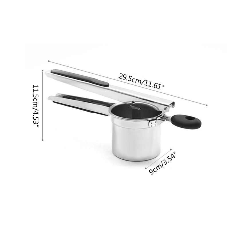 Zdrobitoare de cartofi din oțel inoxidabil Mașini de zdrobire Cartofi Masina de nămol de usturoi Presă Piure netedă Fructe de legume Instrumente Gadget de bucătărie