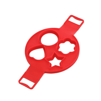 Kiaušinių silikoninė forma 4 skylučių neprideganti blynų formavimo forma Omletas blynų žiedų formavimo priemonė Kiaušinių įrankis Kiaušinių formavimo formos Virtuvės priedai