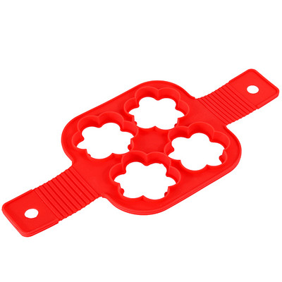 Kiaušinių silikoninė forma 4 skylučių neprideganti blynų formavimo forma Omletas blynų žiedų formavimo priemonė Kiaušinių įrankis Kiaušinių formavimo formos Virtuvės priedai