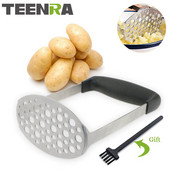 TEENRA 1 Buc zdrobitor de cartofi zdrobitor de legume presă de fructe zdrobitor presă de cartofi din oțel inoxidabil cu mâner ustensile de bucătărie