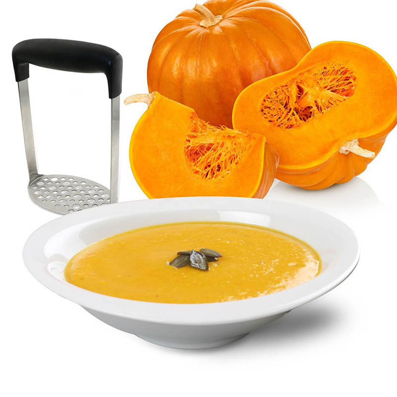 TEENRA 1 Buc zdrobitor de cartofi zdrobitor de legume presă de fructe zdrobitor presă de cartofi din oțel inoxidabil cu mâner ustensile de bucătărie
