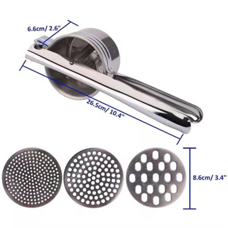 Nerūdijančio plieno spaudimo smulkintuvas Bulvių ryžių spaustukas Vaisių Daržovių Įrankiai Sulčiaspaudė Česnakų Presas Virtuvės priedai