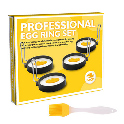 Nelipnus metalinis keptų kiaušinių blynų žiedas Omletas Kiaušinių kepimas apvalus apskritimas formoje Pusryčių keptuvė Virtuvės priedai