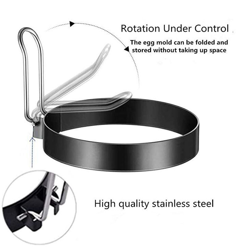 Nelipnus metalinis keptų kiaušinių blynų žiedas Omletas Kiaušinių kepimas apvalus apskritimas formoje Pusryčių keptuvė Virtuvės priedai
