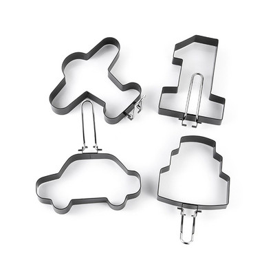 4 paketa prstena za prženje jaja Kalup za pečene palačinke s poširom s drškom Neljepljivi kalupi za pečena jaja Alat za kuhanje Materijal od nehrđajućeg čelika M6CE