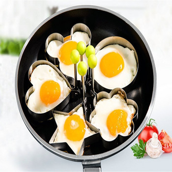2022 νέα 5 τμχ/σετ Ανοξείδωτο ατσάλι Χαριτωμένο σχήμα τηγανητό φόρμα αυγών Δαχτυλίδια τηγανίτας φόρμα εργαλείο κουζίνας