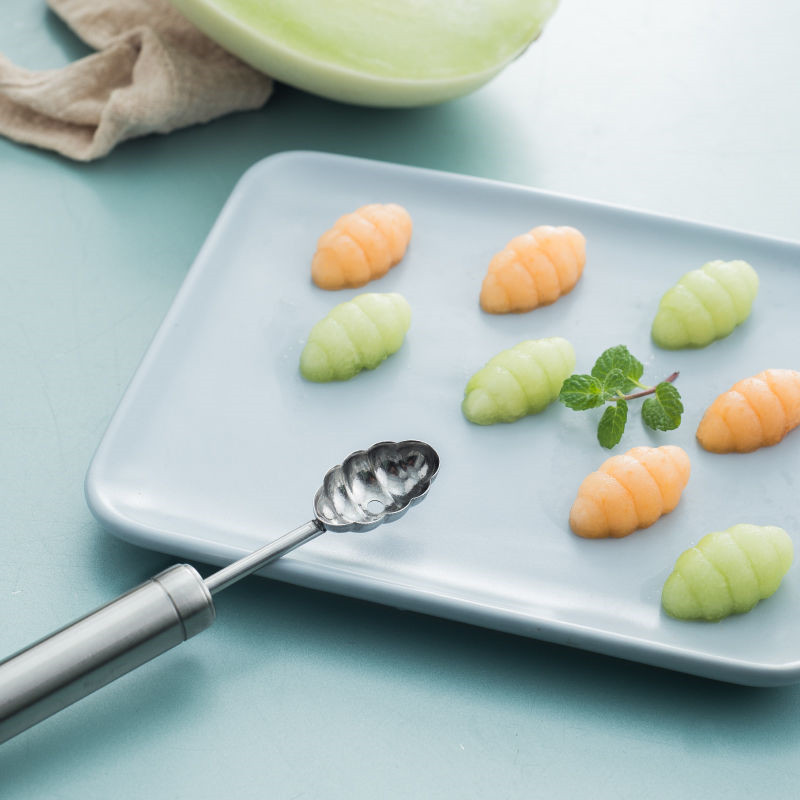 3 vnt/stal. Melon Baller Watermelon Digger 304 nerūdijančio plieno vaisių kaušelis ledų šaukštas su dviem galvutėmis virtuvės įtaisų raižybos įrankiai