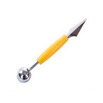 Dvigubos galvutės nerūdijančio plieno arbūzo kasimo rutulys virtuvės įrankis arbūzo drožybai peilis vaisiams ledams kasti rutulinį šaukštą