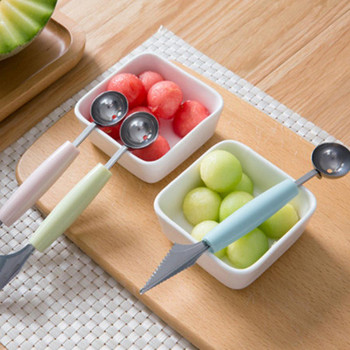 Πιατέλα φρούτων Μαχαίρι σκαλίσματος Πεπόνι Κουτάλι Παγωτό Σκάψτε μεζούρα Καρπούζι Κουζίνα DIY Κρύα πιάτα Gadgets Slicer Εργαλεία Κόφτης τροφίμων