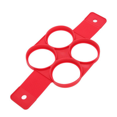 Filtru de clătite antiaderente Producător de inele de ouă, cu 4 găuri, din silicon, pentru prăjirea de ouă, unelte de bucătărie cu inimă pătrată, cerc, flori