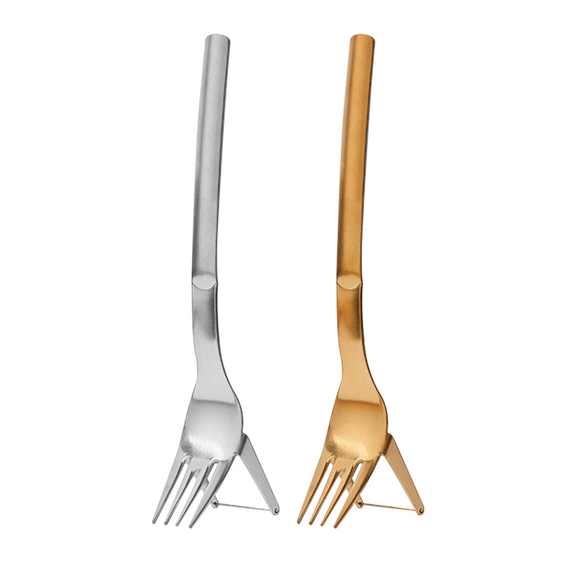 Dispozitiv de tăiat pepene verde Design cu două scopuri din oțel inoxidabil Furculițe pentru fructe pentru casă Accesorii de bucătărie inedite