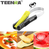 TEENRA 2kom/set Nož za rezbarenje voća od nehrđajućeg čelika Lopatica za dinju Lopatica za voće Lopatica za kremu Rezač voća Kuhinjski pribor