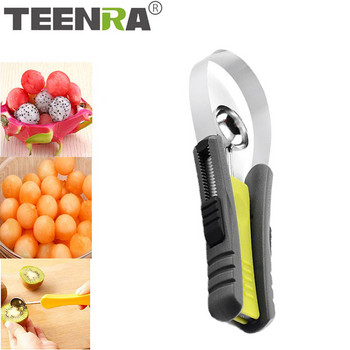 TEENRA 2 τμχ/σετ Μαχαίρι για σκάλισμα φρούτων από ανοξείδωτο ατσάλι Melon Baller Fruit Scoop Cream Baller Fruit Slicer Kitchen Gadgets