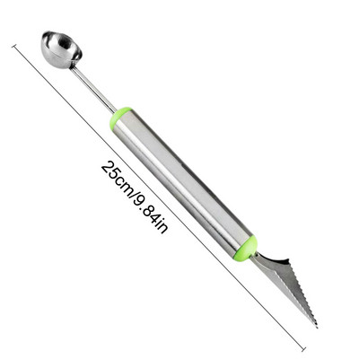 2 viename Dvigubos galvutės nerūdijančio plieno drožybos peilis vaisius arbūzas ledų baleris kaušelis šaukštas namų virtuvės priedai