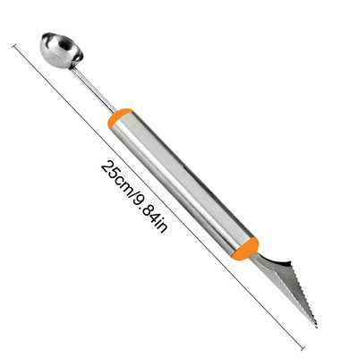 2 viename Dvigubos galvutės nerūdijančio plieno drožybos peilis vaisius arbūzas ledų baleris kaušelis šaukštas namų virtuvės priedai