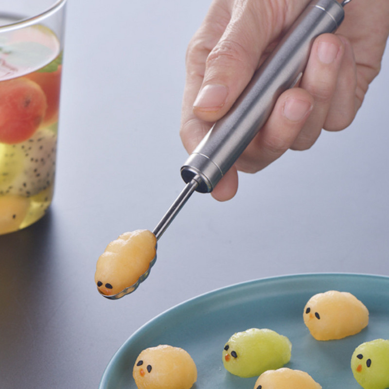 1 buc din oțel inoxidabil pentru sculptură creativă a fructelor pepene galben Baller înghețată Dig Ball Scoop Instrument DIY