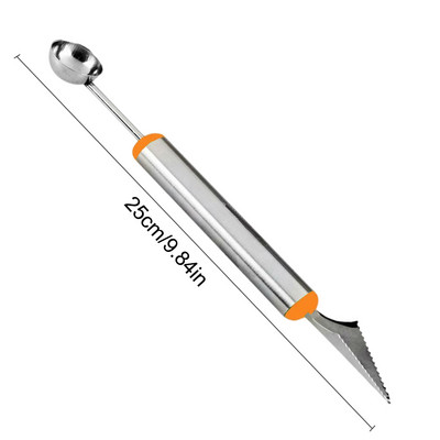 2 u 1 Nož za rezbarenje od nehrđajućeg čelika s dvostrukom glavom Voće Lubenica Loptica za sladoled Snopovi Žlica Pribor za kućnu kuhinju