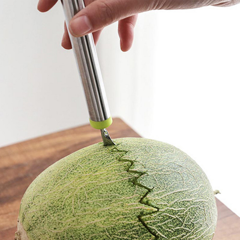 2 u 1 Nož za rezbarenje od nehrđajućeg čelika s dvostrukom glavom Voće Lubenica Loptica za sladoled Snopovi Žlica Pribor za kućnu kuhinju