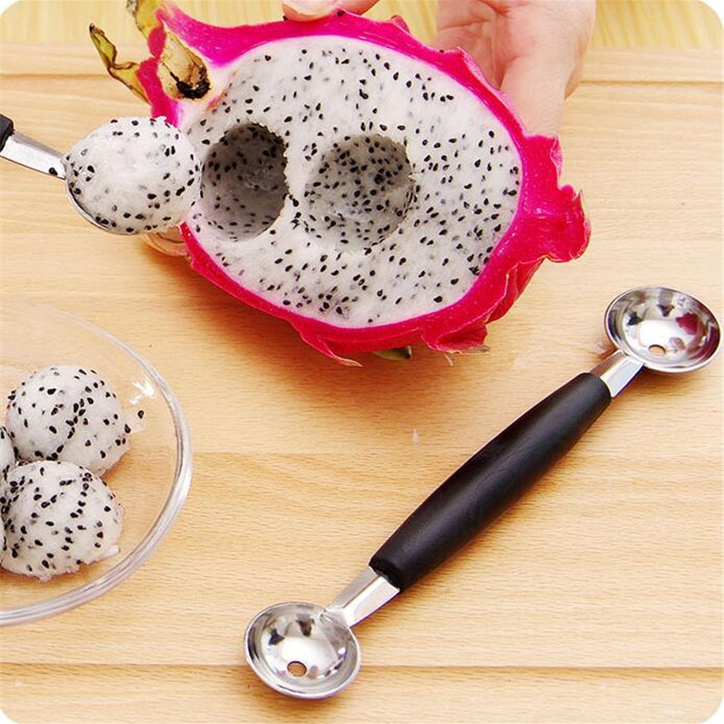 Rozsdamentes acél, kétvégű golyó alakú gyümölcsásó gombóc fagylalt desszert szorbet gombóc Konyhai formázás Főzés Sütőeszközök