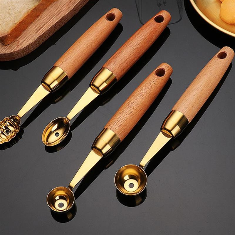 2db Fa nyelű gyümölcskanál Görögdinnye ásó gombóc Konyhai eszközök