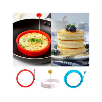 Νέα σιλικόνη με δαχτυλίδι ομελέτα τηγανιτό αυγό τηγανητό αυγό Φόρμα αυγών με στρογγυλό σχήμα για μαγείρεμα Πρωινό τηγάνι Κουζίνα φούρνου